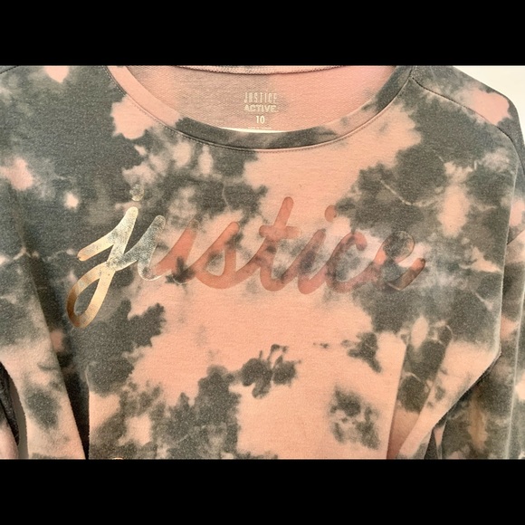Girls Justice Active Lace Up Sweatshirt Crop Top - Picture 2 of 4